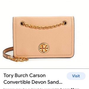 New Tory Burch Carson Convertible shoulder Leather Cross Body Bag